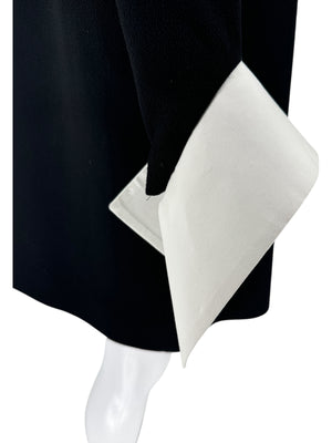Victoria Victoria Beckham Wool Shift Dress with Contrast Cuffs - Size 8
