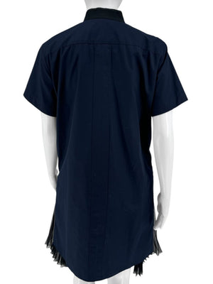 Sacai Pleated Insert Zip Shirt Dress - Size 2