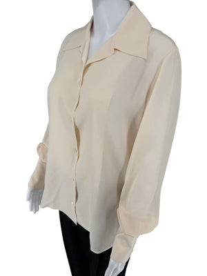 The Row Ivory Silk Button-Down Blouse - Size 6