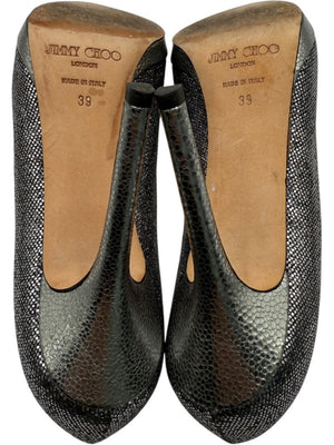 Jimmy Choo Black & Silver Glitter Dégradé Pumps – Size 39