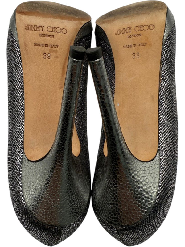 Jimmy Choo Black & Silver Glitter Dégradé Pumps – Size 39