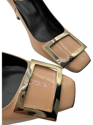 Roger Vivier Belle Vivier Patent Leather Pumps in Nude – Size 39.5
