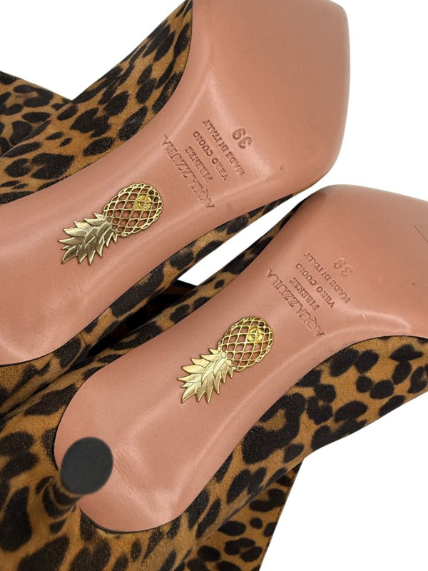 Aquazzura Leopard Print Calf Hair Booties – Size 39