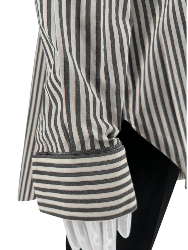 Brunello Cucinelli Striped Shirt with Monili Detail - Size L