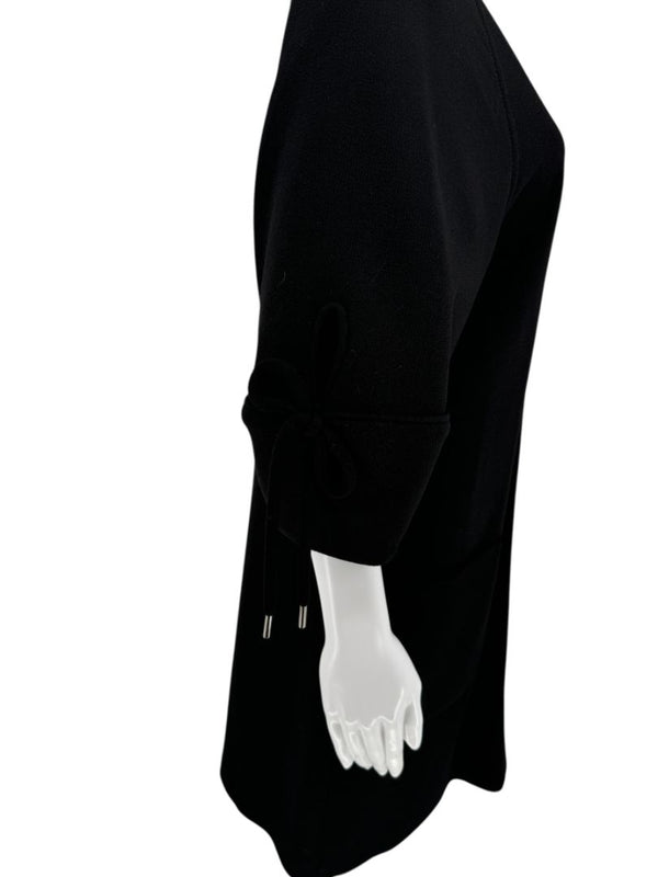 Lela Rose Black Wool-Blend Tie Sleeve Dress – Size 6