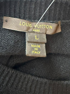 Louis Vuitton Black Cashmere Sweater Dress with Hardware Detail – Size L