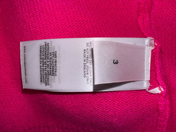 Victoria Beckham Fuchsia Cashmere-Blend Turtleneck Sweater – Size L