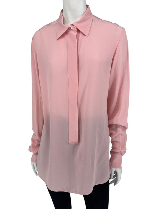 Victoria Beckham Rose Pink Silk Blouse – Size US 10 / UK 14