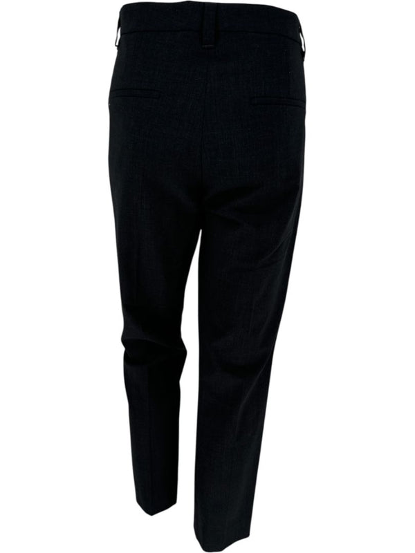 Brunello Cucinelli Charcoal Wool Tapered Trousers with MONILI Trim – Size IT 46 / US 10