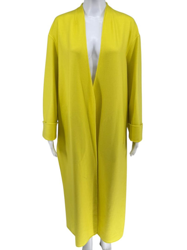 Agnona Yellow Side Slit coat with pockets cuffed - IT 38