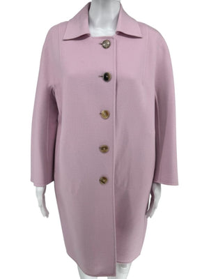 Jil Sander Pale Pink Virgin Wool Button-Front Coat – FR 38
