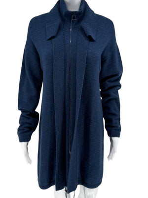 Akris Navy Zip-Front Cashmere Knit Dress – Size US 8 / FR 40