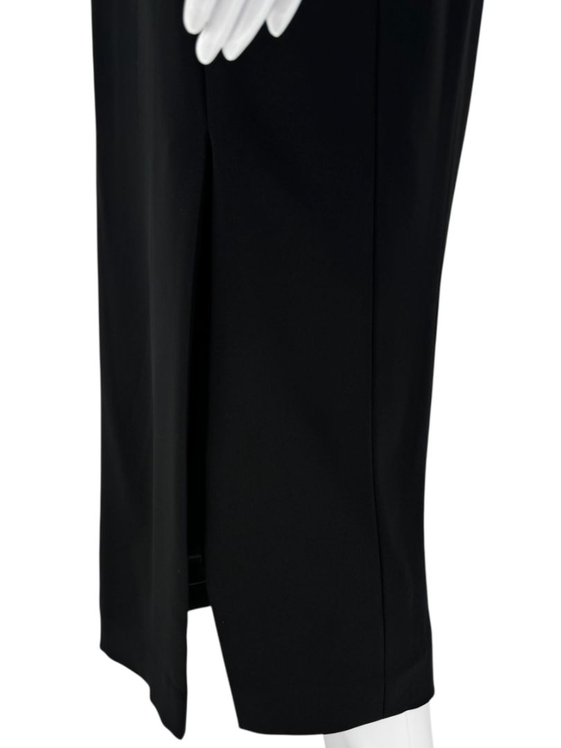 Akris Black Cold-Shoulder Silk-Blend Midi Dress – Size US 12