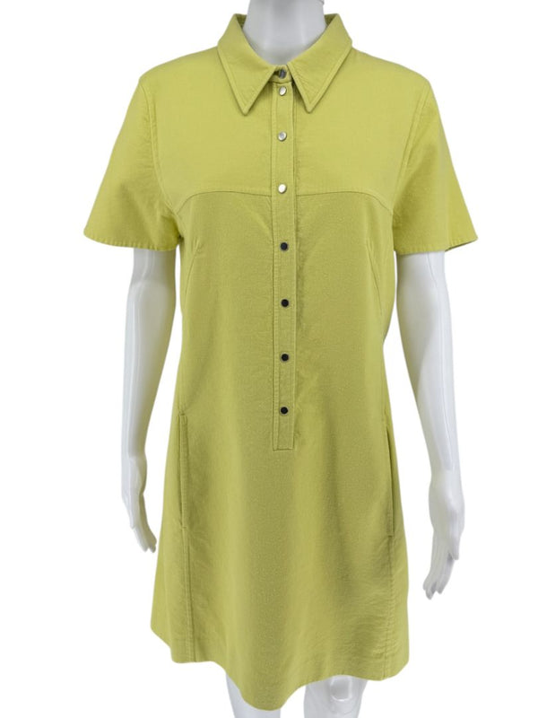 A-K-R-I-S- Lime Snap-Front Polo Dress - Size 10