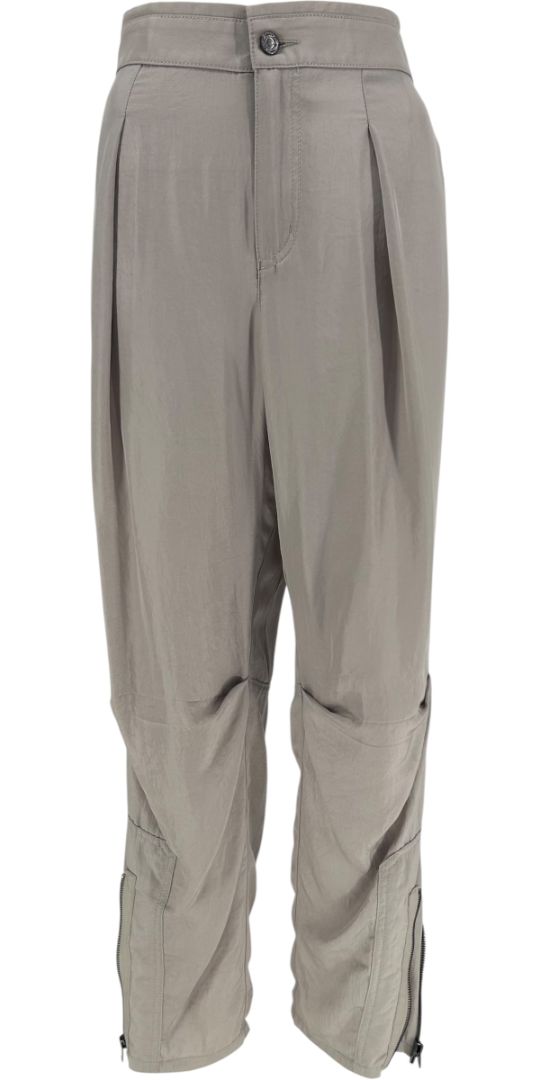 Tom Ford Taupe Acetate Silk-Zip Moto Cropped Pants – Size IT 42