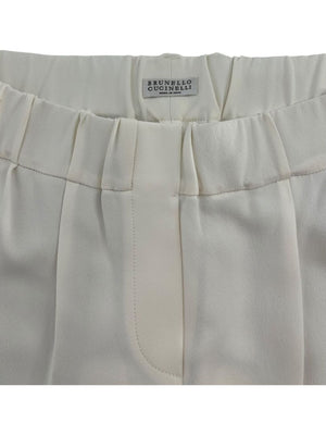 Brunello Cucinelli Ivory Elastic Waist Pull-On Pants – Size IT 44 / US 8