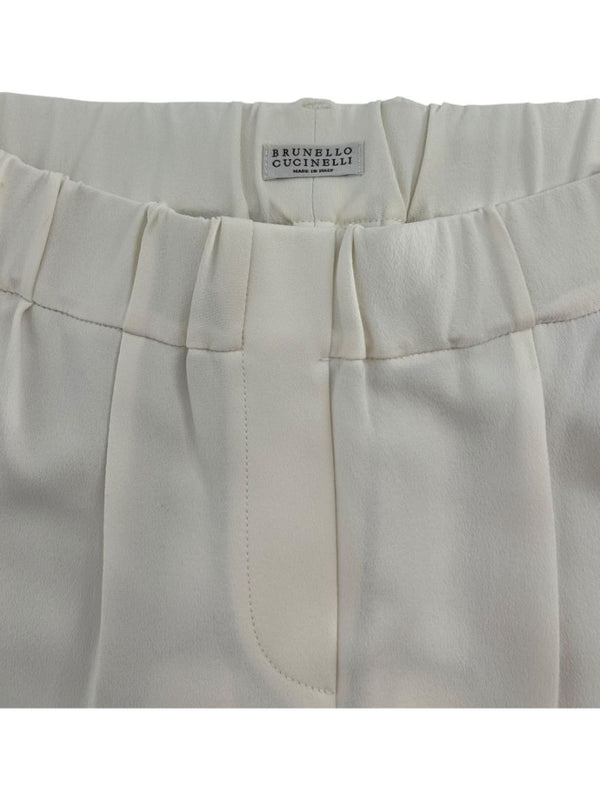 Brunello Cucinelli Ivory Elastic Waist Pull-On Pants – Size IT 44 / US 8