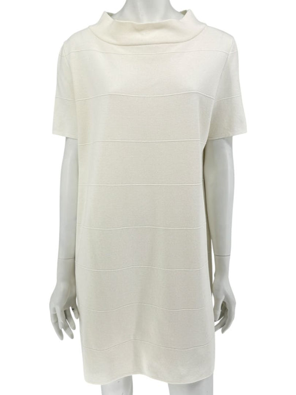 Max Mara Ivory Textured Knit Shift Dress – Size L