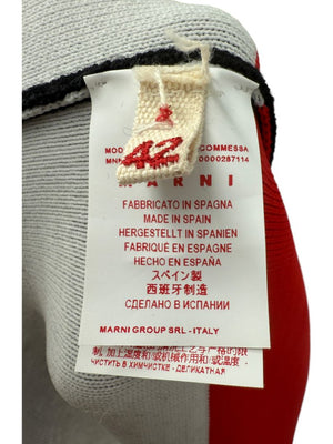 Marni Black Ribbed Turtleneck Caplet with Red Interior – Size IT 42