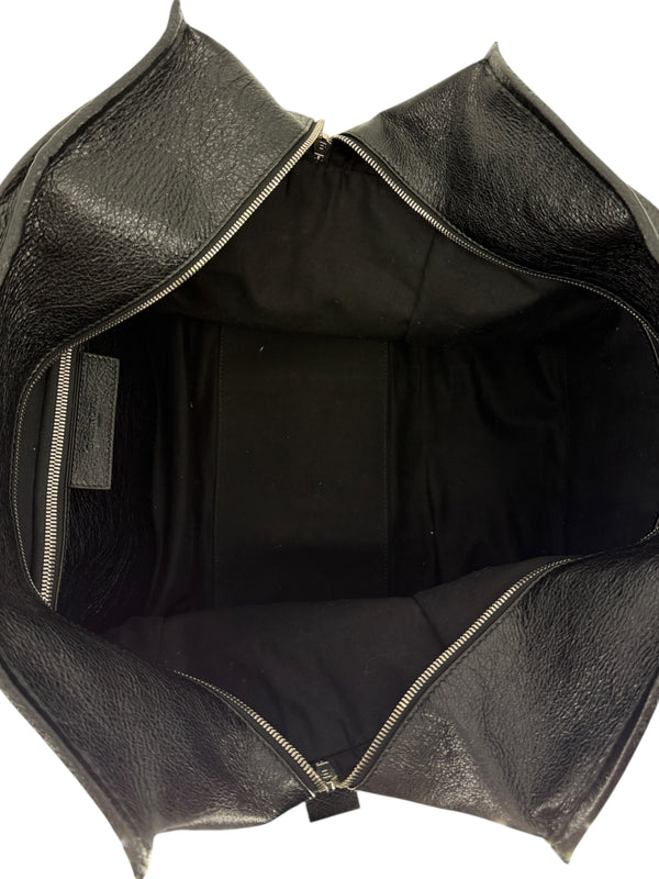 Balenciaga Black Arena Leather Bazar Shopper Tote Bag - XL