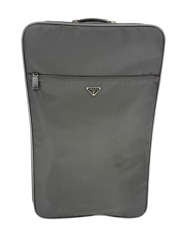 Prada Black Nylon Rolling Suitcase with Saffiano Leather Trim – 26.5" x 17.5" x 9.5"