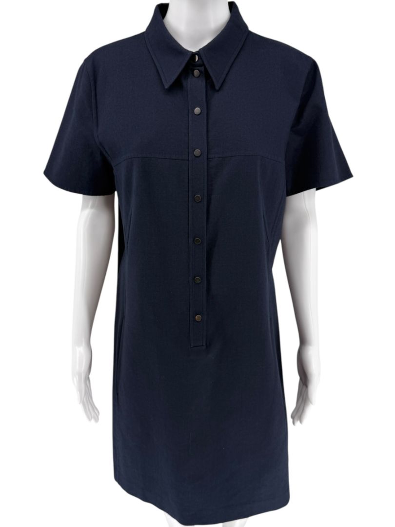 Akris Navy Short Sleeve Polo Dress – Size US 10