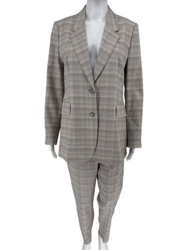 Gabriele Hearst Plaid Wool Blend Pantsuit – Size 46