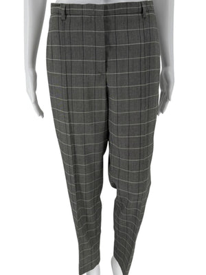 A-K-R-I-S Punto Grey Windowpane Wool Pantsuit – Jacket Size 8, Pants Size 10
