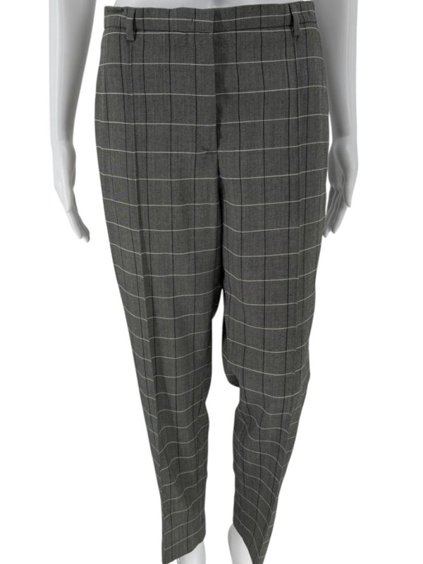 A-K-R-I-S Punto Grey Windowpane Wool Pantsuit – Jacket Size 8, Pants Size 10