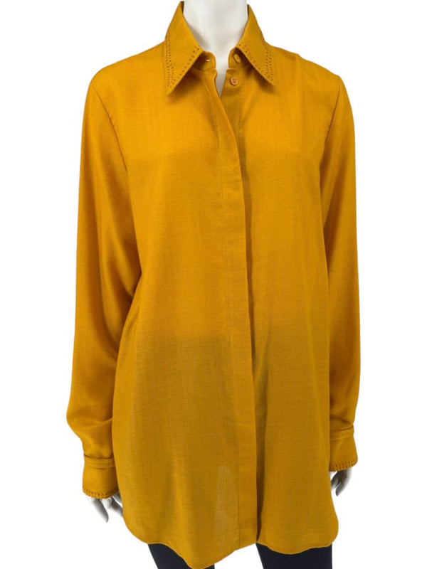 Gabriela Hearst Golden Birch Embroidered Shirt – Size IT 46