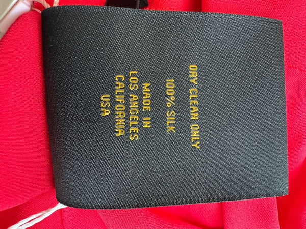 J.C. Obando Red Silk Tie Cuff Blouse – Size 8