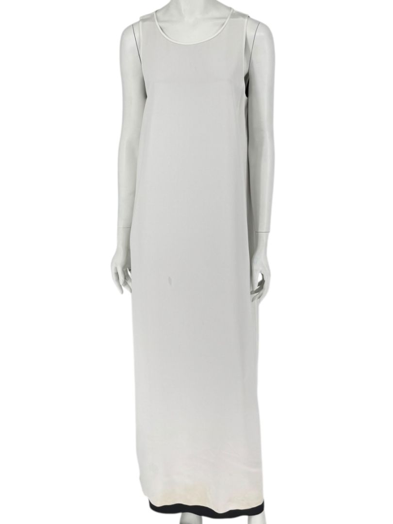 Theory Ivory Silk-Blend Sleeveless Maxi Dress – Size 10