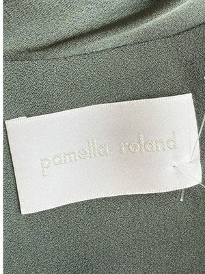 Pamella Roland Sage Green Tie-Neck Blouse – Large