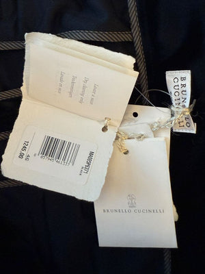 Brunello Cucinelli Black Velvet Side-Zip Ankle Pants - Size IT 46 / US 10