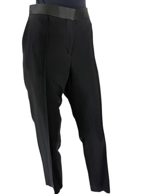 Céline Black Cropped Trousers with Satin Waistband – Size IT 42