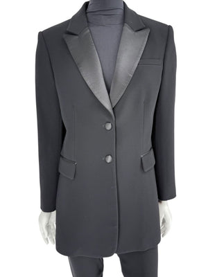 Altuzarra Black Satin-Lapel Tuxedo Blazer & Pants Set – Size IT 44 (US 10