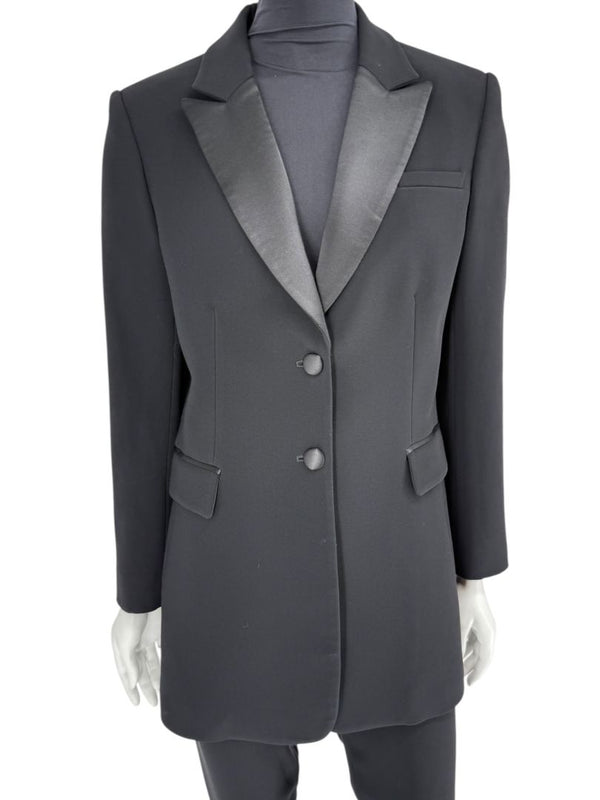 Altuzarra Black Satin-Lapel Tuxedo Blazer & Pants Set – Size IT 44 (US 10
