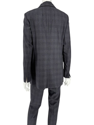 Akris Punto Grey Wool Suit with Purple Fleck Detailing – Size US 10