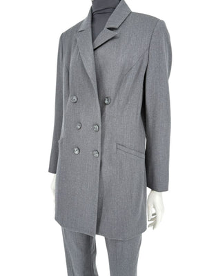 Pamella Roland Charcoal Grey Tailored Pantsuit – Large