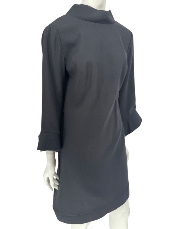 Pamella Roland Black Sculptural Shift Dress – Large