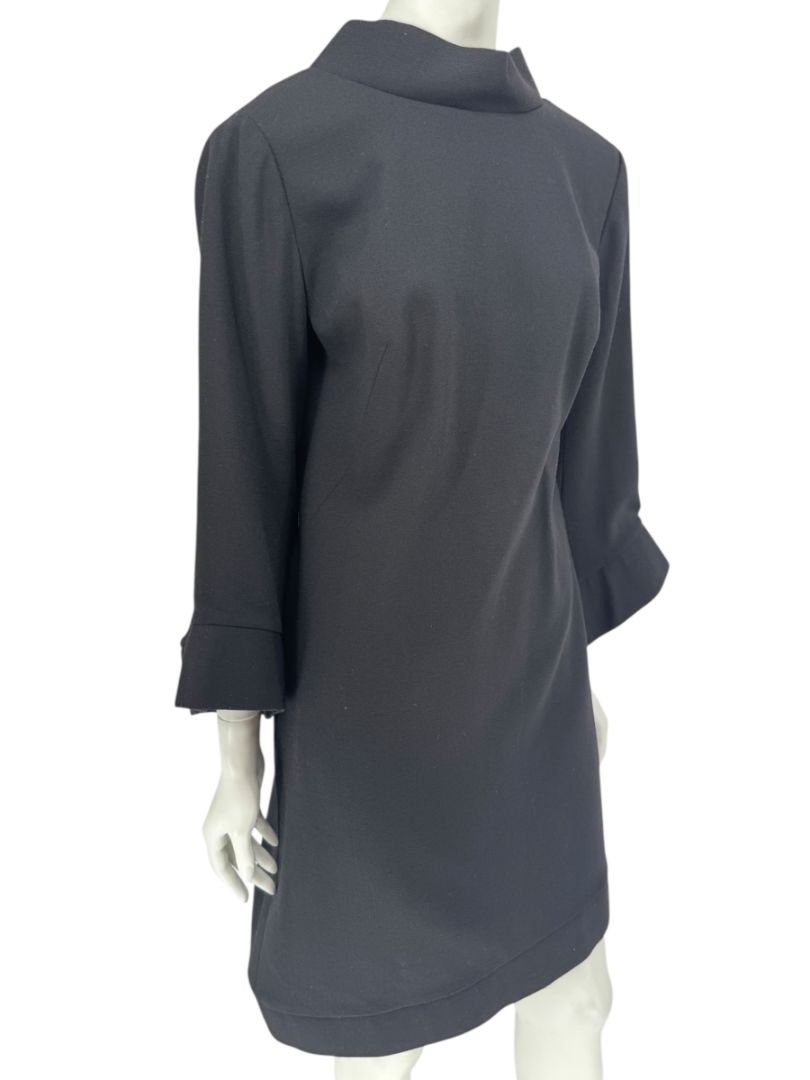 Pamella Roland Black Sculptural Shift Dress – Large