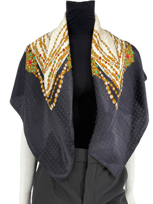 Chanel Vintage Jewel Motif Silk Scarf with