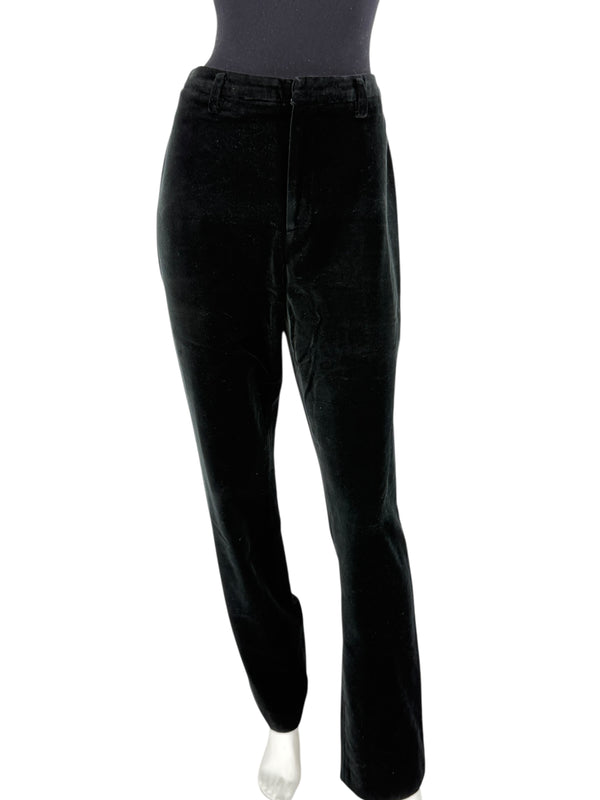 Linda Allard for Ellen Tracy Black Velvet Straight-Leg Trousers – Size 12