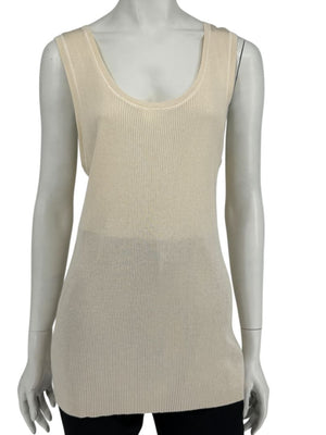 Magaschoni Ribbed Tank & Mesh Leopard Cardigan Twin Set – Size XL