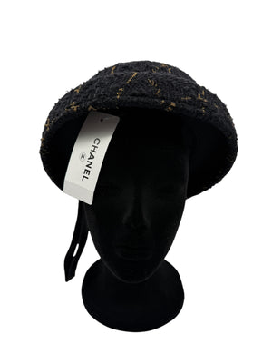 Chanel F/W 2016 Black/Gold Tweed Hat - NEW IN BOX w/Tags