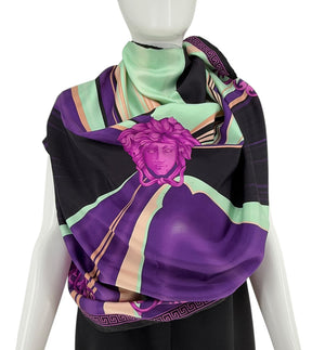 Versace 100% Silk Scarf - Medusa Logo