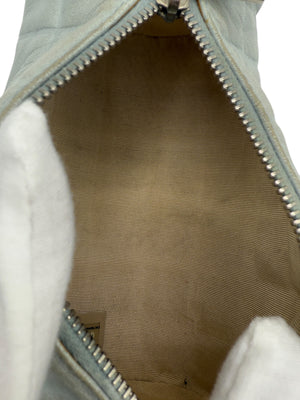 Chanel Chocolate Bar CC Logo lambskin Cosmetic Pouch Bag light blue/grey