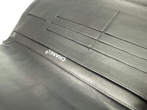 Chanel Black Patent Leather Chocolate Bar Clutch On Chain