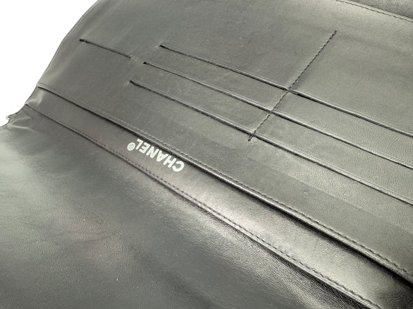 Chanel Black Patent Leather Chocolate Bar Clutch On Chain