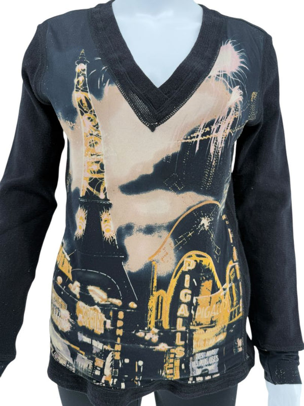 Jean Paul Gaultier Maille Femme Paris Cityscape Knit Top – Size L